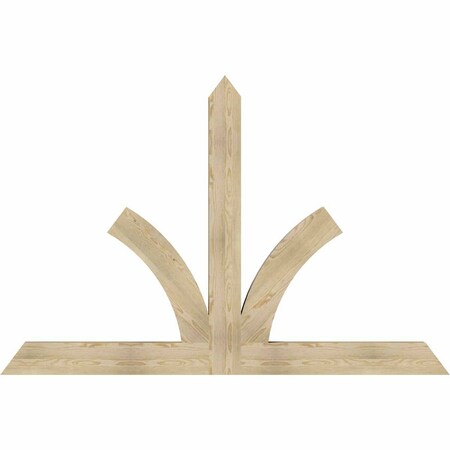 Ekena Millwork Richland Rough Sawn Timber Gable Bracket, Douglas Fir, 84"W x 56"H x 4"D x 6"F, 16/12 Pitch GBW084X56X0406RIC00RDF